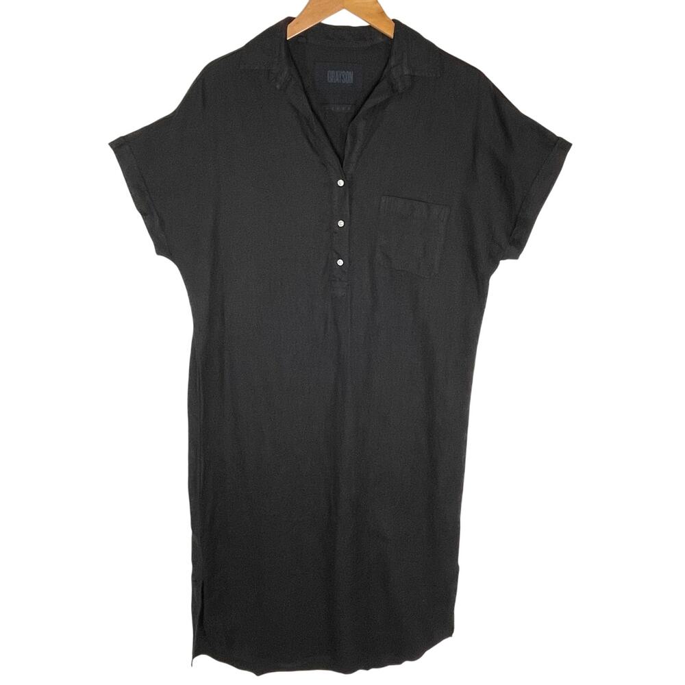 Frank & Eileen Charcoal Button-Up Mini Dress